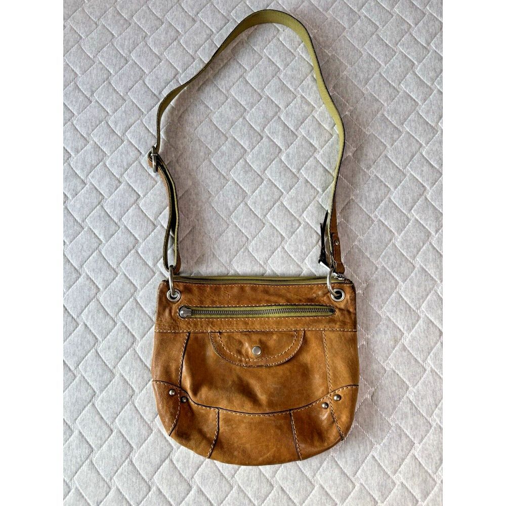 Fossil Fifty Four Purse Brown Leather Shoulder Bag Soft Crossbody Small Travel - Picture 2 of 14